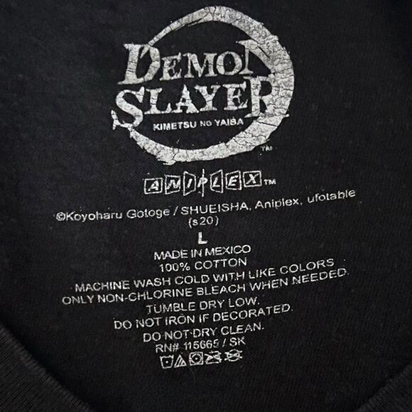 Demon Slayer Tanjiro and Nezuko Anime Black T-Shirt Men’s Large - Picture 4 of 7